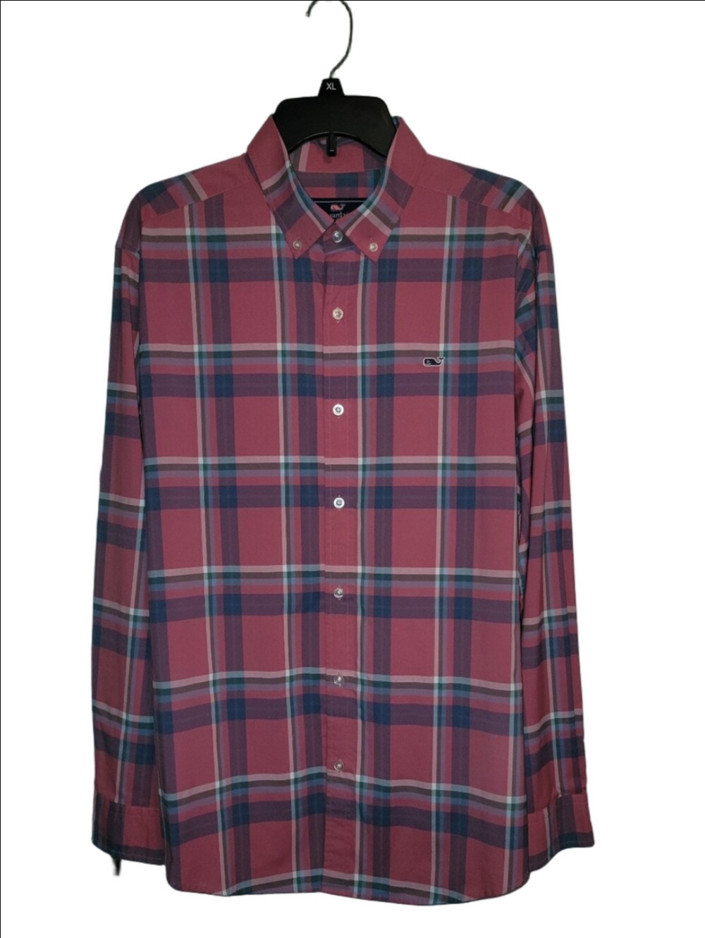 VINEYARD VINES Pink Plaid Classic Whale Shirt Size XL